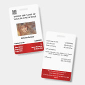 DIT-Mitarbeiter-Foto-ID-Karte weiß, vertikal Ausweis (Vorder- & Rückseite)