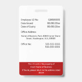 DIT-Mitarbeiter-Foto-ID-Karte weiß, vertikal Ausweis (Rückseite)