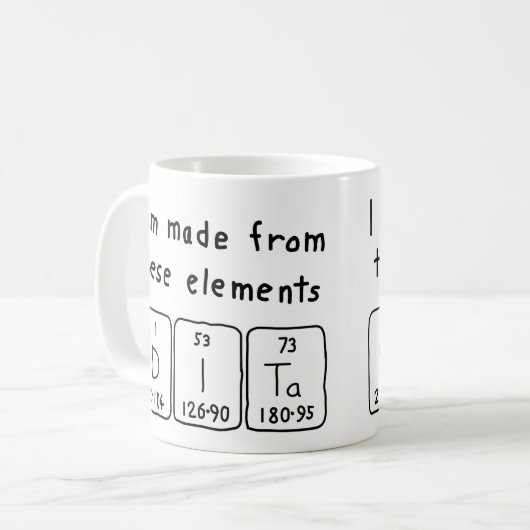 Dita Namen-Tasse periodischer Tabelle Kaffeetasse (Vorderseite Links)