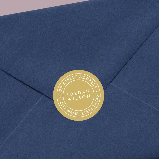 DITABLE Color Round Double Border Rücksendeadresse Runder Aufkleber