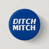 Ditch Mitch Blau moderne Typografie lustig Button (Vorderseite)