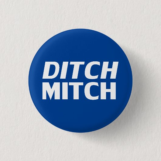 Ditch Mitch Blau moderne Typografie lustig Button (Vorderseite)
