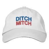 Ditch Mitch rot-blau-moderne Typografie lustig Bestickte Baseballkappe (Vorderseite)