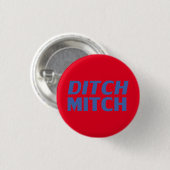 Ditch Mitch rot-blau-moderne Typografie lustig Button (Vorne & Hinten)