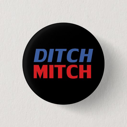 Ditch Mitch rot-blau-moderne Typografie lustig Button (Vorderseite)