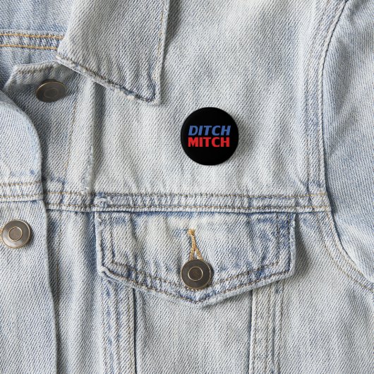 Ditch Mitch rot-blau-moderne Typografie lustig Button (Beispiel)