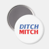 Ditch Mitch rot-blau-moderne Typografie lustig Magnet (Vorderseite/Rückseite)