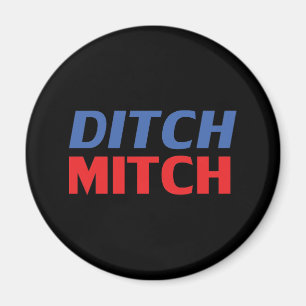 Ditch Mitch rot-blau-moderne Typografie lustig Magnet