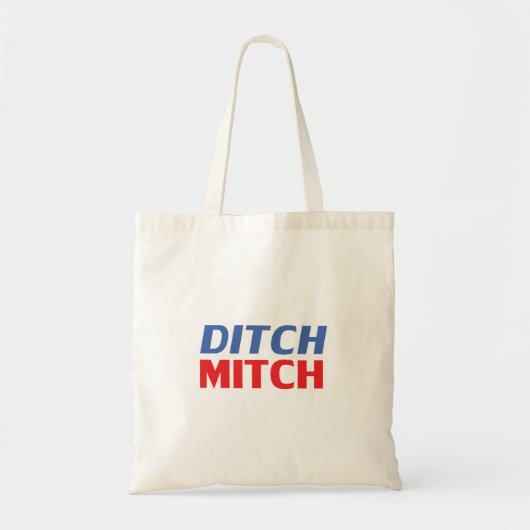 Ditch Mitch rot-blau-moderne Typografie lustig Tragetasche (Vorne)