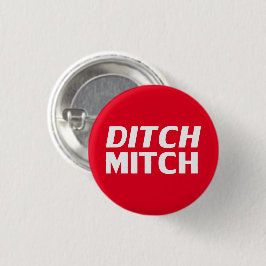 Ditch Mitch rot-weiße moderne Typografie lustig Button