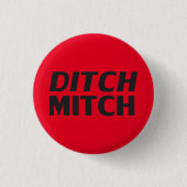 Ditch Mitch rotes, modernes Typografie lustig Button (Vorderseite)