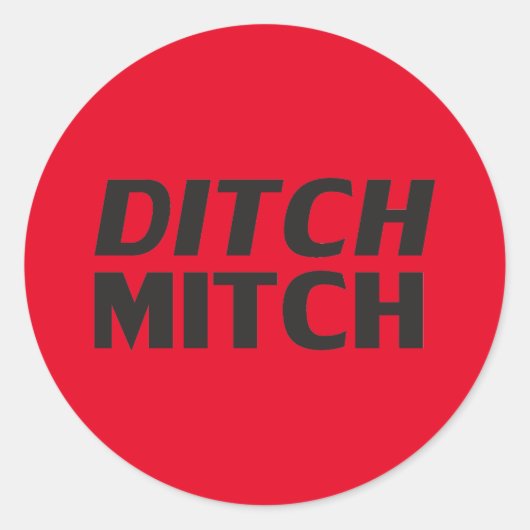 Ditch Mitch rotes, modernes Typografie lustig Runder Aufkleber (Vorderseite)