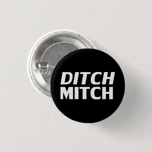 Ditch Mitch Schwarz-weiß moderne Typografie lustig Button