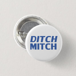 Ditch Mitch weiß blau-moderne Typografie lustig Button