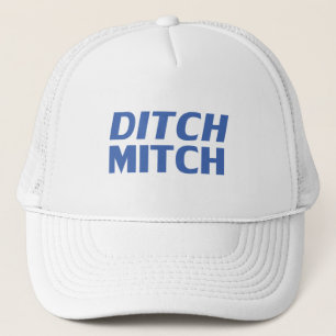 Ditch Mitch weiß blau-moderne Typografie lustig Truckerkappe