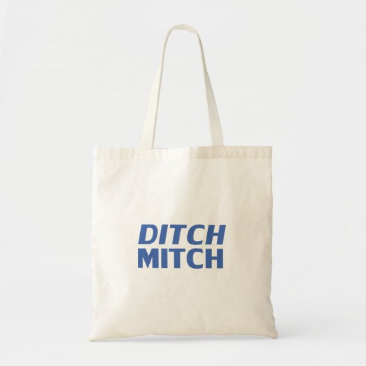 Ditch Mitch weiß und blau-modern typografisch witz Tragetasche (Vorne)