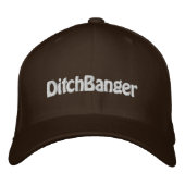 "DitchBanger" FlexFit Brown Sledders.com Hat Bestickte Kappe (Vorderseite)