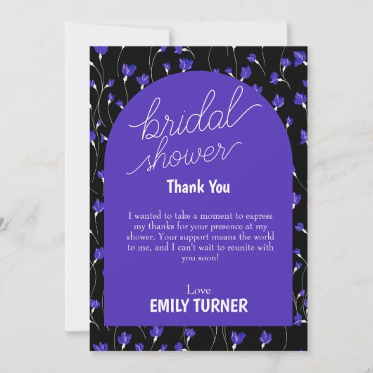 ditsch winzige Blume Brautparty danke Ihnen Karte (Vorderseite)