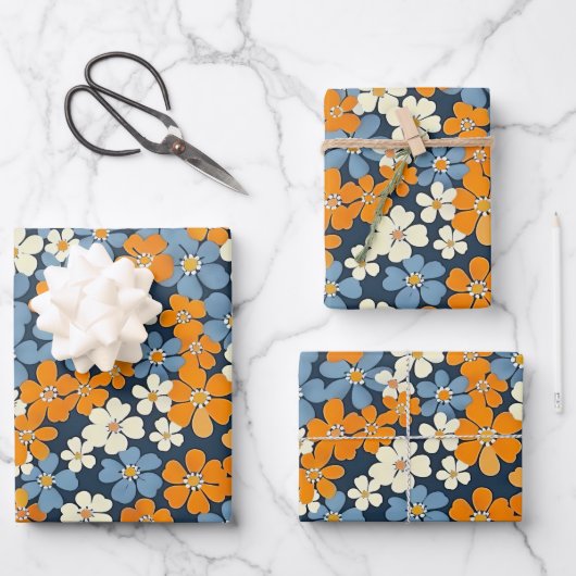 Ditsy Blume Pattern Geschenkpapier Set (Vorderseite)