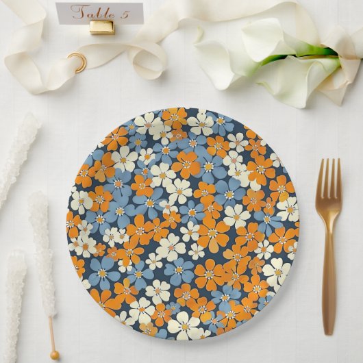 Ditsy Blume Pattern Pappteller (Hochzeit)