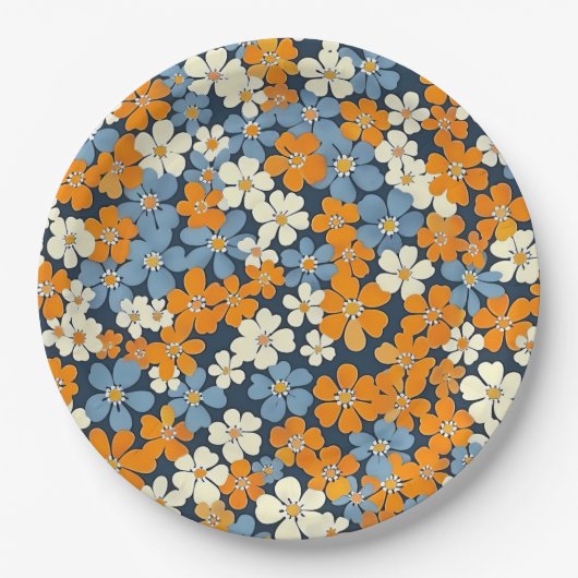 Ditsy Blume Pattern Pappteller (Vorderseite)