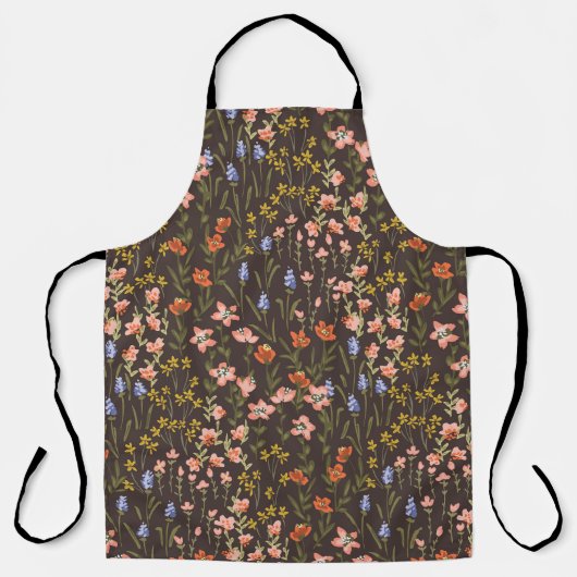 Ditsy-Blume: Vintages Mille-Fleur-Muster Schürze (Vorderseite)