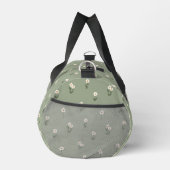 Ditsy-Blumen-Boho-Wildblumen-Sagegrün-Monogramm Duffle Bag (Rechts)