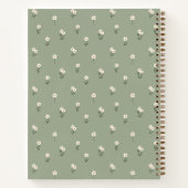 Ditsy-Blumen-Boho-Wildblumen-Sagegrün-Name-Text Notizblock (Rückseite)