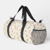 Ditsy-Blumen-Boho-Wildflower-Beige-Mädchen-Monogra Duffle Bag (Rechte Ecke)