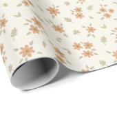 Ditsy-Blumen-Landhausstil-Boho-Wildblumen-Neutral Geschenkpapier (Rolleneckpunkt)