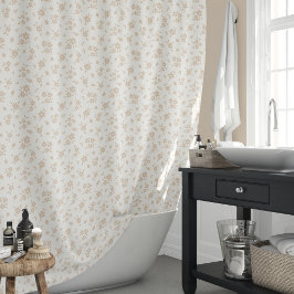 Ditsy-Blumenmuster gedämpft neutral weich blass cr Duschvorhang
