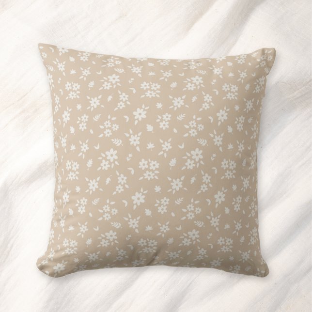 Ditsy-Blumenmuster gedämpft neutral weiches helles Kissen (Von Creator hochgeladen)
