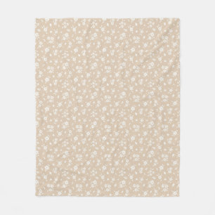 Ditsy-Blumenmuster gedämpft neutrales blasses Tan Fleecedecke