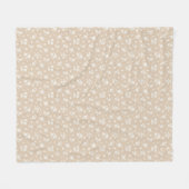 Ditsy-Blumenmuster gedämpft neutrales blasses Tan Fleecedecke (Vorderseite (Horizontal))
