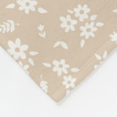 Ditsy-Blumenmuster gedämpft neutrales blasses Tan Fleecedecke (Ecke)