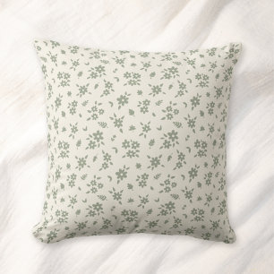 Ditsy-Blumenmuster gedämpft neutrales Cottagecore  Kissen