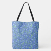 Ditsy-Blumenmuster in Immergrün auf Königblau Tasche (Rückseite)