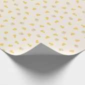 Ditsy Chicks (Old Lace) - Niedliches Vogelmuster Geschenkpapier (Ecke)