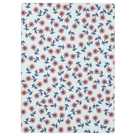 Ditsy Coral Daisies – Mini Floral Seamless Pattern Klemmbrett (Rückseite)