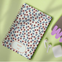 Ditsy Coral Daisies – Mini Floral Seamless Pattern Notizblock