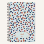 Ditsy Coral Daisies – Mini Floral Seamless Pattern Notizblock (Vorderseite)