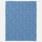 Ditsy Dainty Boho Blumenstrauch Zeichnend in Blue Fleecedecke (Vorderseite)