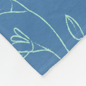 Ditsy Dainty Boho Blumenstrauch Zeichnend in Blue Fleecedecke (Ecke)