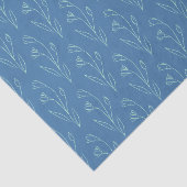 Ditsy Dainty Boho Blumenstrauch Zeichnend in Blue Seidenpapier (Ausschnitt)