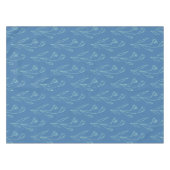 Ditsy Dainty Boho Blumenstrauch Zeichnend in Blue Tischdecke (Vorderseite (Horizontal))