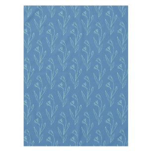 Ditsy Dainty Boho Blumenstrauch Zeichnend in Blue Tischdecke