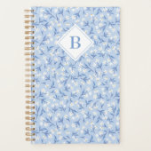 Ditsy Daisy Floral Monogram Periwinkle Blue Planer (Vorderseite)