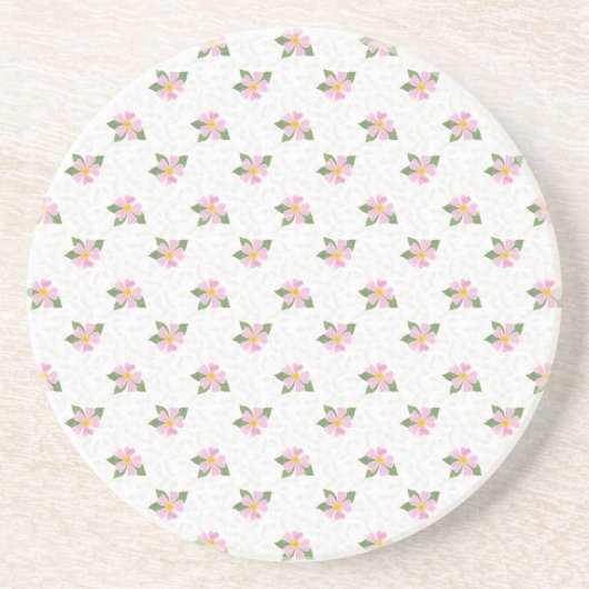 Ditsy Dog Rose Polka Style Sandstone Untersetzer (Vorne)