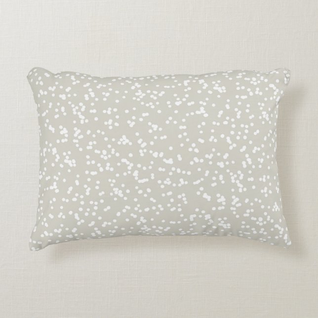 Ditsy Dots Pattern - White on Beige/Greige Dekokissen (Vorderseite)