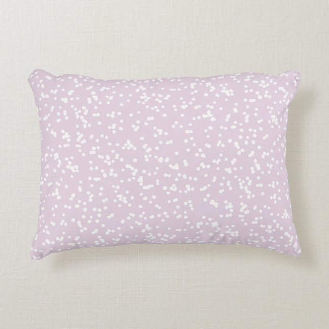 Ditsy Dots Pattern - White on Dusty Pink Dekokissen (Vorderseite)
